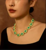 Traditional French Style Boho Turquoise Stone Necklace