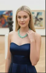 Traditional French Style Boho Turquoise Stone Necklace - Image 5