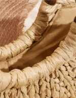 Handmade Woven Wooden Bead Handles Straw Bag - Image 5