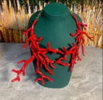 Red Statement Coral Necklace and Earring Set - Image 16