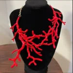 Red Coral Rouge Branch Necklace - Image 3