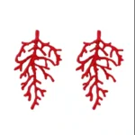 Red Statement Coral Necklace and Earring Set - Image 10