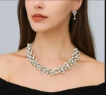 Pearl Necklace and Earring Bridal Set - Image 5