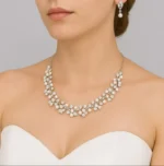 Pearl Necklace and Earring Bridal Set - Image 7