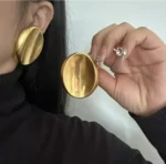 Hollow Curved Oversized Round Earrings