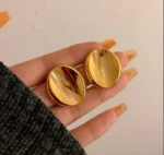 Hollow Curved Oversized Round Earrings - Image 10