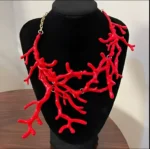 Red Coral Rouge Branch Necklace - Image 11