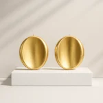 Hollow Curved Oversized Round Earrings - Image 4