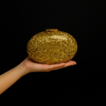 Egg Shaped Glitter Gold Clutch Purse - Image 13