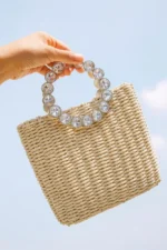 Éclat Straw Crystal Top-Handle Bag - Image 4