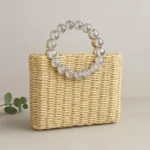 Éclat Straw Crystal Top-Handle Bag - Image 2