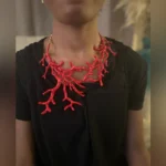 Red Coral Rouge Branch Necklace - Image 6