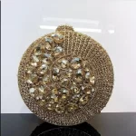 Luxury Spiral Gold Crystal Clutch