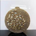 Luxury Spiral Gold Crystal Clutch