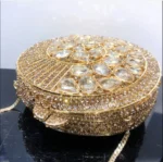 Luxury Spiral Gold Crystal Clutch - Image 3