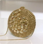 Luxury Spiral Gold Crystal Clutch - Image 2