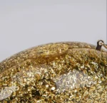 Egg Shaped Glitter Gold Clutch Purse - Image 9