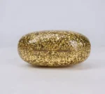 Egg Shaped Glitter Gold Clutch Purse - Image 7