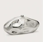 Acrylic Egg Shape Clutch Purse- Silver