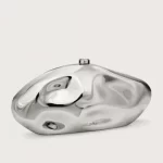 Acrylic Egg Shape Clutch Purse- Silver