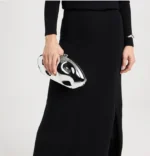 Acrylic Egg Shape Clutch Purse- Silver - Image 15