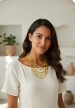 Gold-Plated Multi-Layer Disc Bead Necklace - Image 3