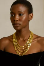 Gold-Plated Multi-Layer Disc Bead Necklace - Image 2