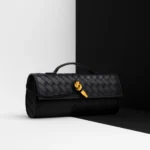 Woven Clutch Bag with Gold Knot Lock - Image 14