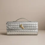 Woven Clutch Bag with Gold Knot Lock - Image 12