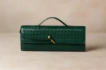 Woven Clutch Bag with Gold Knot Lock - Image 9