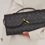 Woven Clutch Bag with Gold Knot Lock - Image 8