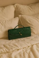 Woven Clutch Bag with Gold Knot Lock - Image 7