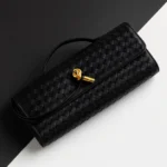 Woven Clutch Bag with Gold Knot Lock - Image 5