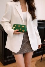 Gold Pebble Vegan Leather Clutch - Image 23