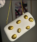 Gold Pebble Vegan Leather Clutch - Image 6