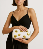 Gold Pebble Vegan Leather Clutch - Image 16