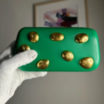 Gold Pebble Vegan Leather Clutch - Image 9