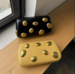 Gold Pebble Vegan Leather Clutch - Image 8