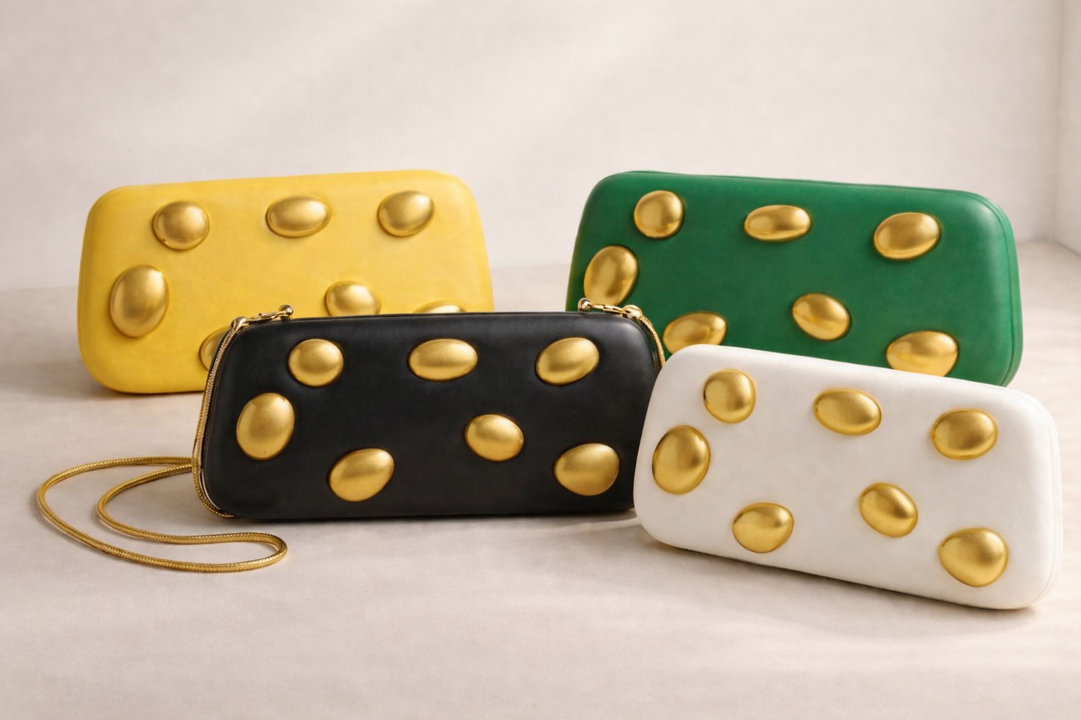 fc696df1-5903-423b-89ea-f569f33efb2a Gold Pebble Vegan Leather Clutch - Image 1